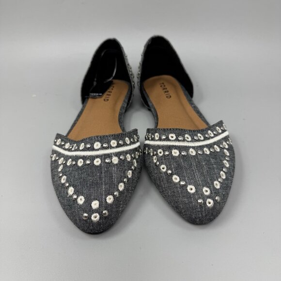 Torrid Women's Chambrey Studded Pointed Toe D'Orsay Flats Size 6.5 New Denim - Picture 4 of 8